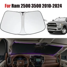 Windshield Sun Shade UV Blocks Portable Visor Cover For Ram 2500 3500 2010-2024