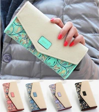 Women Leather Envelope Wallet Clutch Long Phone Card Holder Purse Handbag Gift