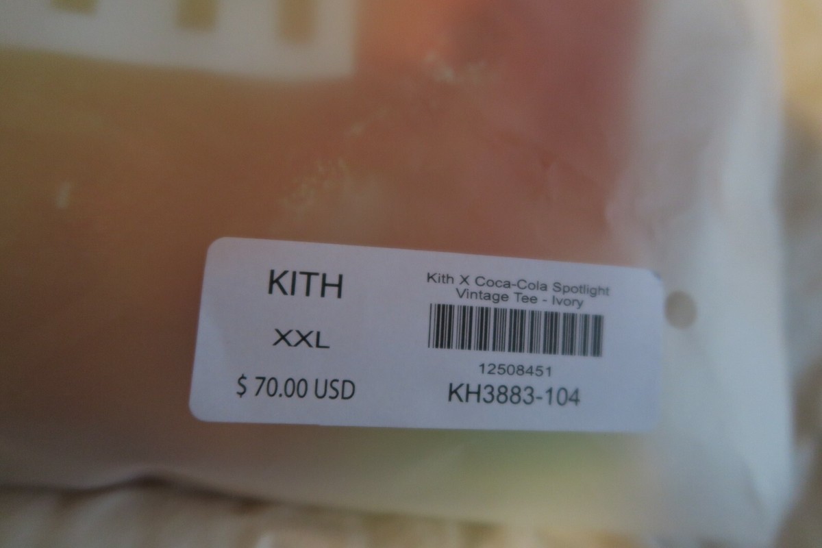 KITH x Coca-Cola Spotlight Vintage Tee Ivory Size XXL Deadstock | eBay