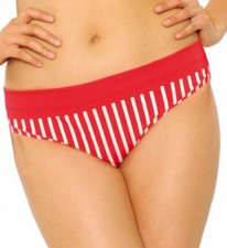 CURVY KATE CS7025 HORIZON FOLD OVER BIKINI BRIEF IN RED STRIPE SIZE S