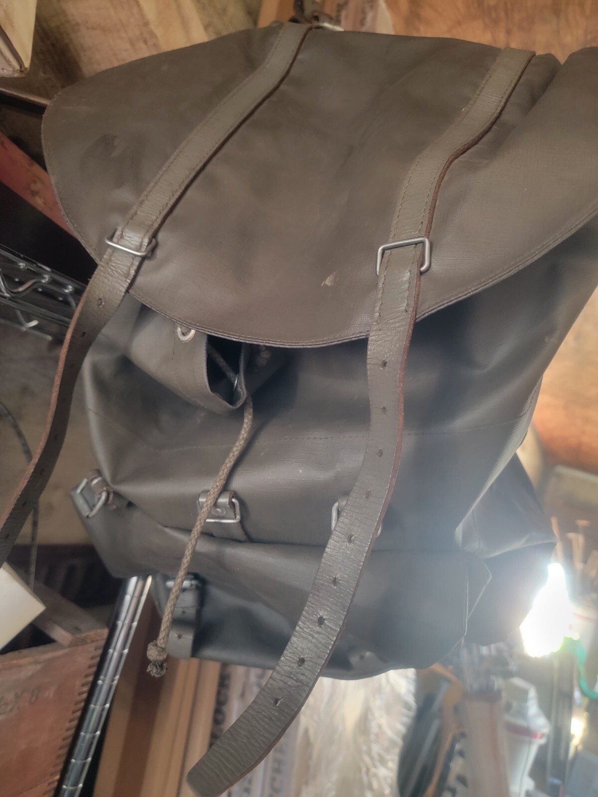 Vintage Swiss Military Backpack/Rucksack; Canvas Heavy Leather | eBay