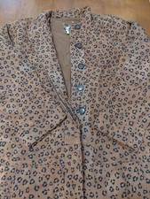 Women’s 100% Leather Coat Cheetah Leopard Animal Print Jacket 3x Lined India