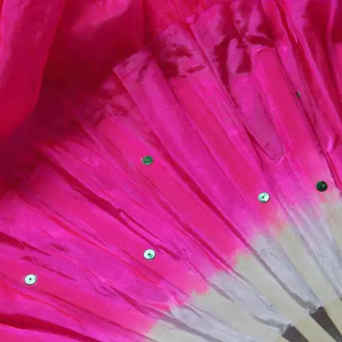 1.8m Long Belly Dance Silk Bamboo Fan Veil 1 Pair(L+R) 6 Colors - Picture 9 of 20