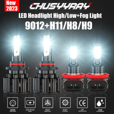 For Toyota RAV4 2016 2017 2018 6000K LED Headlight Hi/Lo Beam Fog Light bulbs 4x