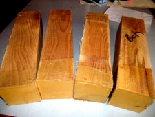 FOUR (4) BEAUTIFUL BEECH TURNING BLANKS LUMBER WOOD LATHE CARVE 3 X 3 X 12"