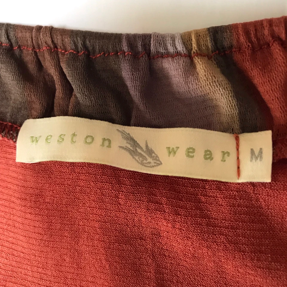 Vintage Y2K Weston Wear Babydoll Top Women Medium Mesh Western Boho Art Indie - Image 3 of 4