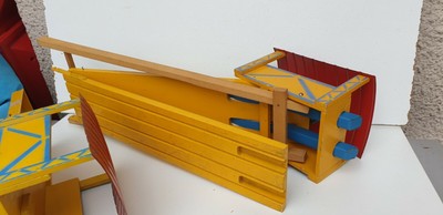 Rare CIJ Funiculaire jouet ancien en tôle et bois époque Jou