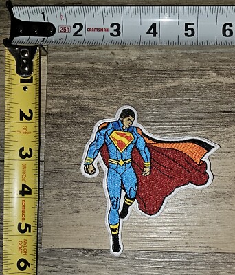 DC COMICS BLACK SUPERMAN EMBROIDERED SEW ON PATCH.  ULTRA RARE.  AMAZING.