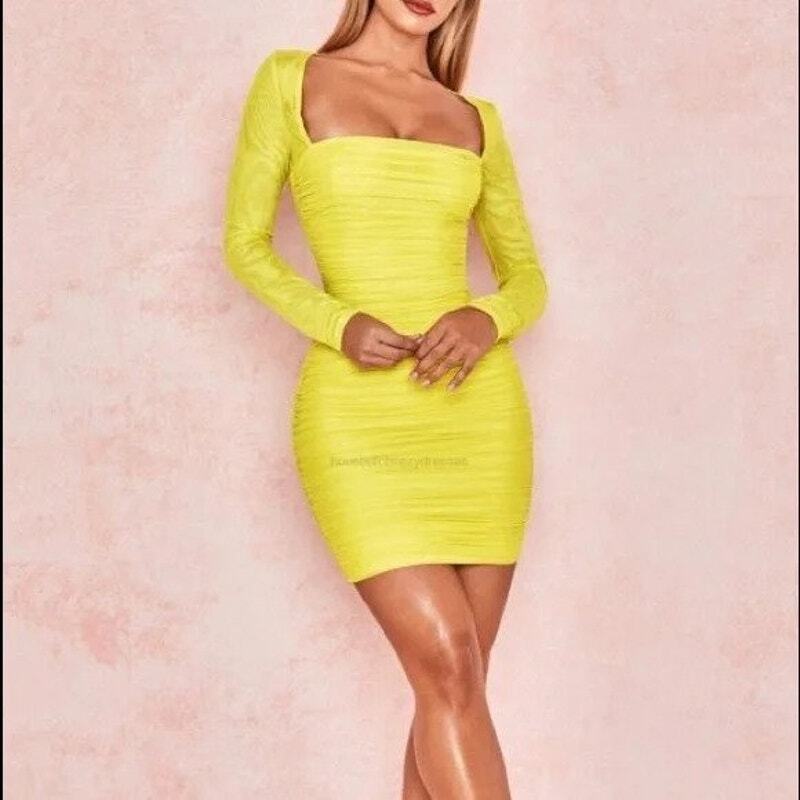 House of CB London Valentina Chartreuse Ruched Mesh Dress Yellow Size XS NWT | eBay House of CB London Valentina Chartreuse Ruched Mesh Dress Yellow Size XS NWT | eBay