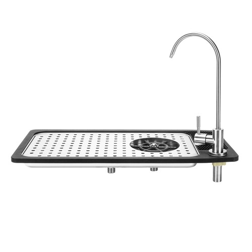 1 Set of Stainless Steel Glass Rinser with Push Button Type Faucet Silicone Mat - Picture 8 of 21