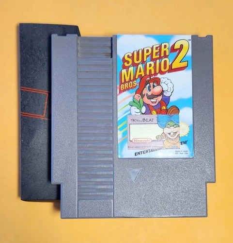 NINTENDO NES Super Mario Bros 2 Video Game Cartridge And Case Vintage 1985!