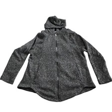 EDDIE BAUER Radiator Hooded Full Zip Fleece Jacket Black Women's XL Hood Pockets