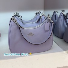 NWT Coach Teri Hobo Bag Leather CV935 Silver/Mist Refined pebble leather