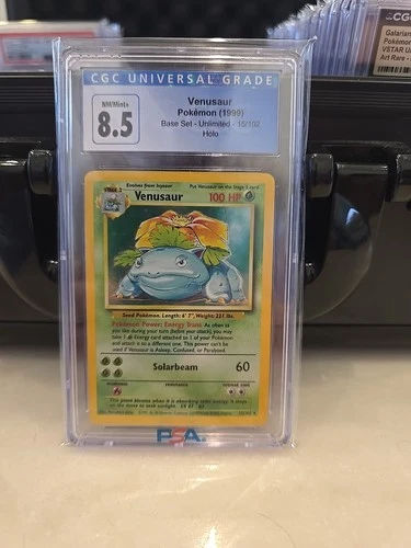 1999 POKEMON BASE SET UNLIMITED VENUSAUR HOLO #15/102 CGC 8.5