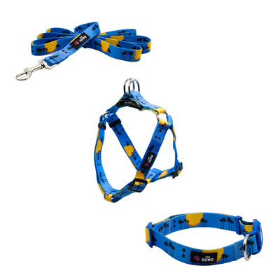 The Dowg 3-Piece Matching Dog Set - Harness, Collar & Leash - nylon - S M L