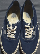 VANS Off The Wall Navy Canvas Low Top Lace-Up Sneakers Rubber Outsole