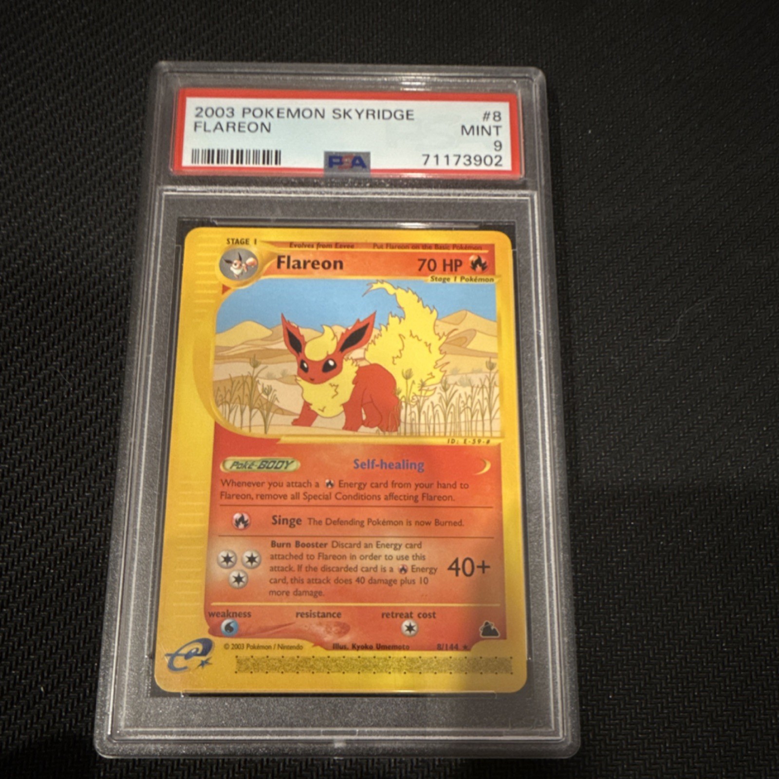Pokémon Flareon Rare 8/144 Skyridge Regular PSA 9 2003 English TCG
