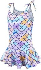 Girl size 9-10 Swimsuit Mermaid One Piece Bathing Suit Quick Dry Beach Swimwear