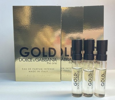 3 x DOLCE & GABBANA The One Gold Eau de Parfum Intense Spray Sample 1.5ml