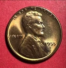 1955S US Choice Uncirculated LINCOLN Cent "FULL RED" Old Coin San Francisco X608