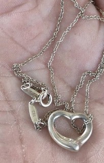 Authentic Tiffany & Co Paloma Picasso Heart Pendant & Necklace Sterling Silver