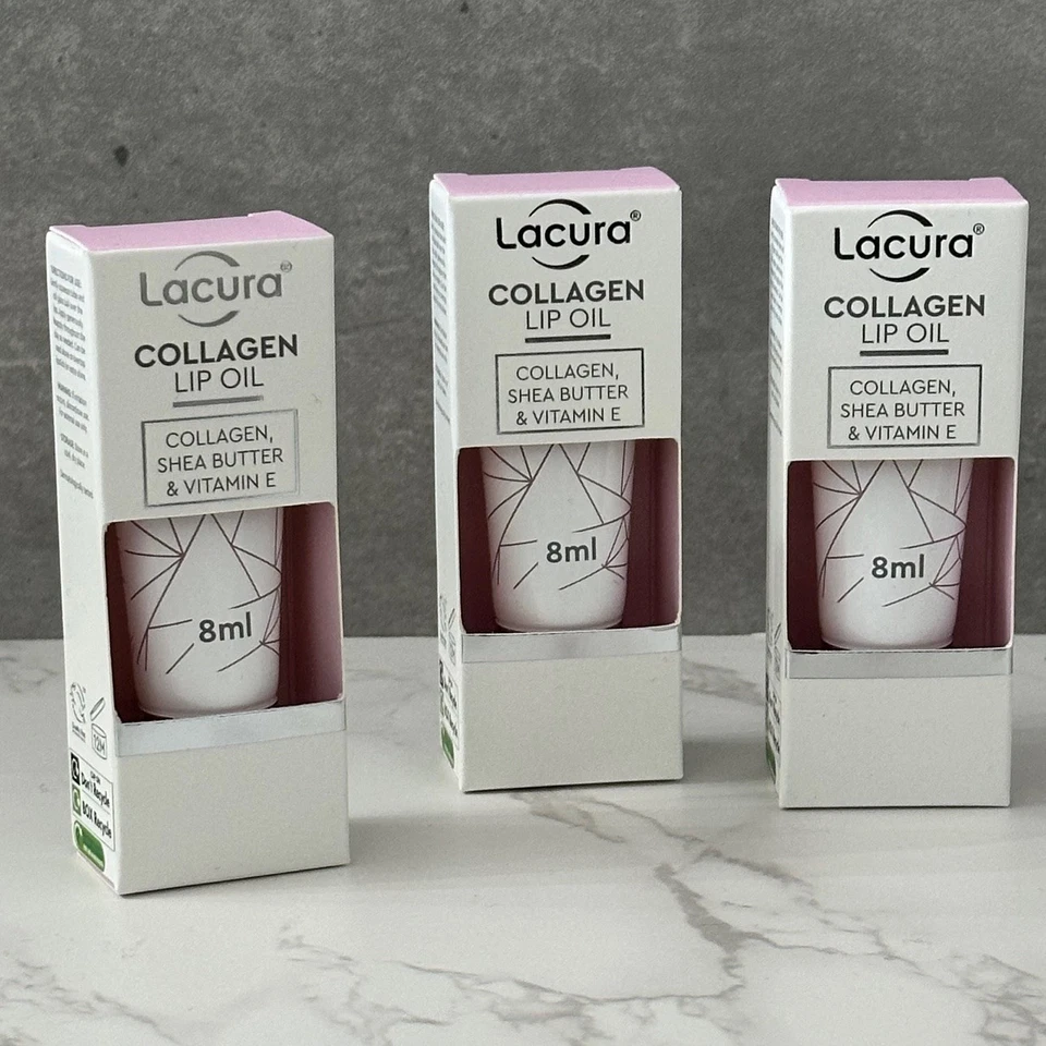 3 x Lacura Collagen Lip Oil with Shea Butter & Vitamin E, NEW, ALDI