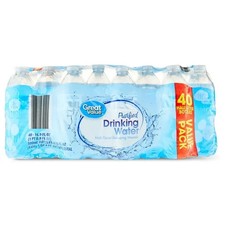 Great Value Purified Drinking Water, 16.9 fl oz Bottles, 40 Count Pack