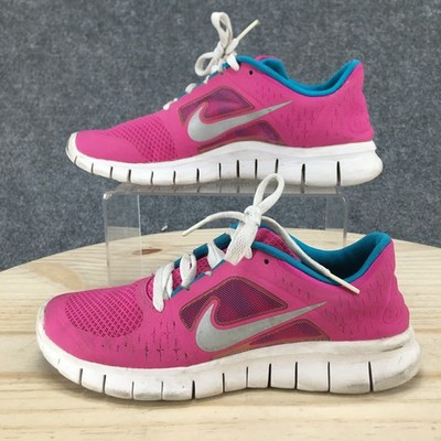 Nike Shoes Youth 6 Girls Free Run 3 GS Athletic Running Sneakers 512098-602 Pink