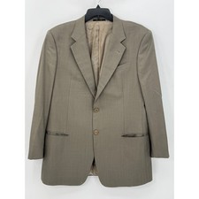 Armani Collezioni Saks Fifth Avenue Suit Jacket Men Size 44L Wool Silk Taupe