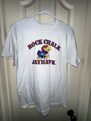 Kansas Jayhawks Comfort Colors Tee Size Medium In White.  Rock Chalk Jayhawk 