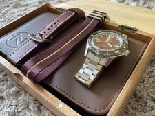 Zelos Swordfish 40 Automatic 40mm Burgundy Dial Diver 200m Steel Bracelet