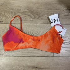 New Zara ladies pink orange tie dye padded bikini top size small