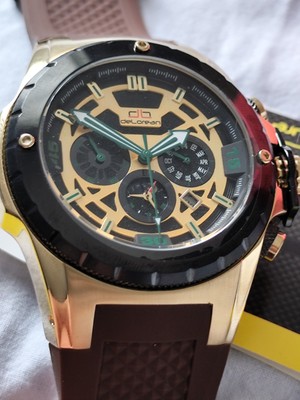 DELOREAN AUTOMATIK UHR '' OPEN WHEEL''  LMTD EDITION / VOLLKALENDER / GOLD