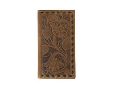 Nocona Western Wallet Mens Rodeo Floral Embossed Laced Brown N5415302