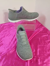 Skechers Slip-ins Shoes Womens SZ  10 Gray Hands Free Walking Athletic Sneakers