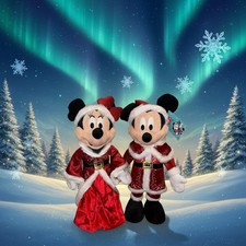 Disney Mickey  Minnie Mouse Christmas Mr And Mrs Santa Porch Greeter Set- NWT