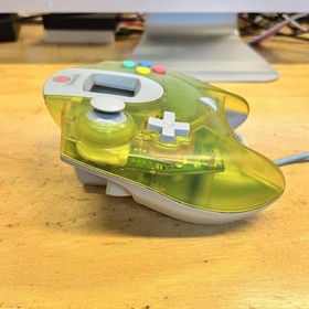 OEM Sega Dreamcast Clear Translucent Yellow Controller HKT-7700 Tested Working