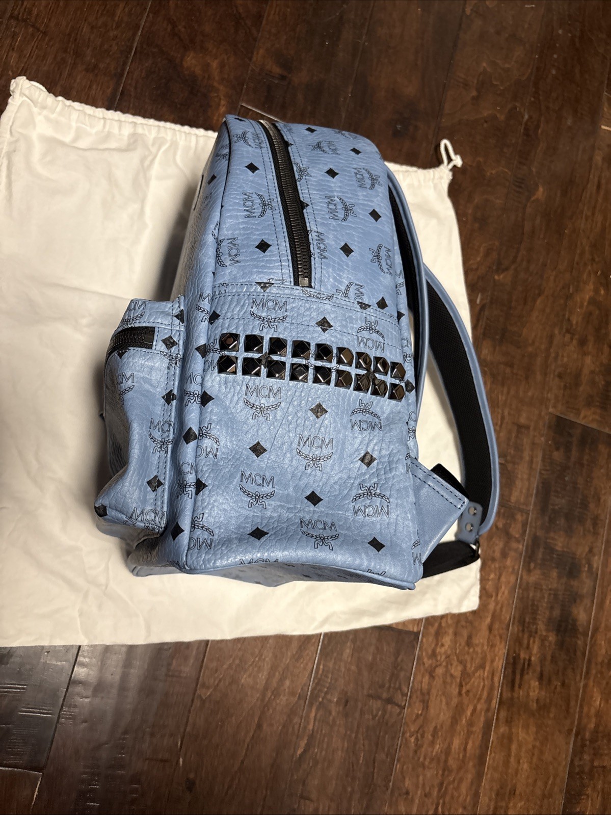 MCM Backpack Stark Side Stud Medium Denim - image 4