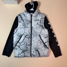 Nike Air Jordan Kid's 13-15 XL White Camo Hybrid Puffer Jacket