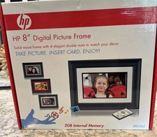 HP 8" digital picture Wood frame Df820b2 New Sealed