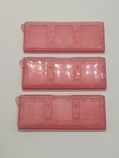 3 Pc Lot Of Pink Nintendo DS 3 Game Cartridge Plastic Cases