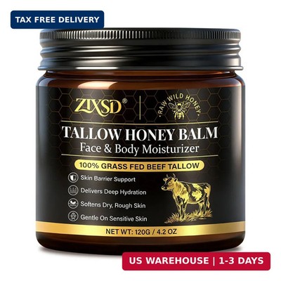 Beef Tallow for Skin, Beef Tallow for Face, Tallow and Honey Balm for Face, Beef