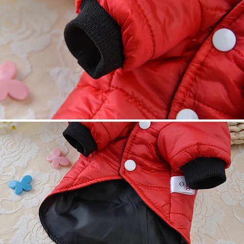 Warm Padded Dog Coat Jacket Chihuahua Pet Winter Hoodie Puppy Cat Small Clothe ♢ - Picture 9 of 18