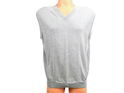 Jos A Banks Men's Size Large Pima Cotton Lite Gray V Neck Sport Casual Golf Vest