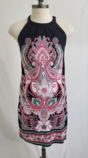 New York & Co. Boho Retro Pattern High neck Sleeveless Dress Sz Med Flaw