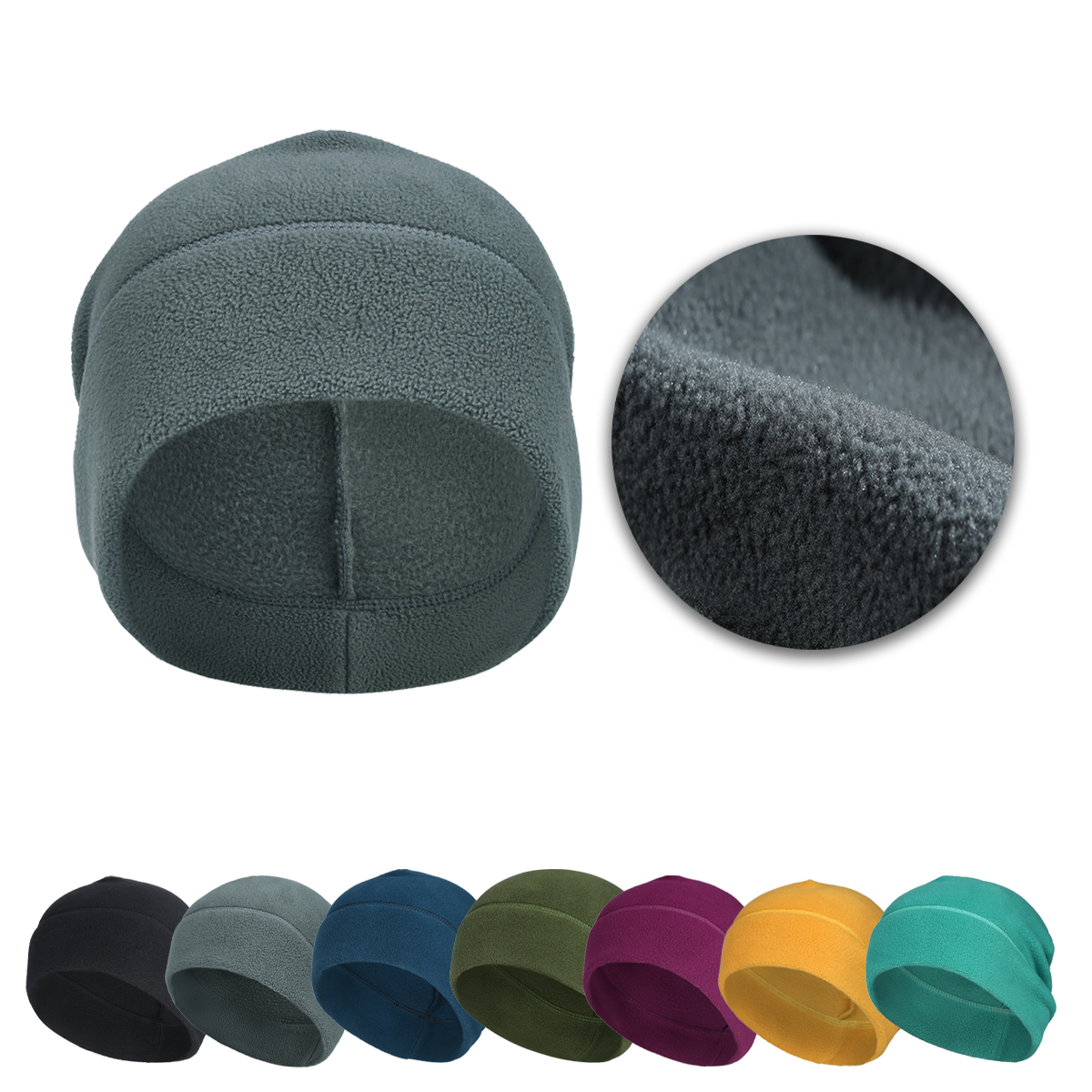 Thermal Fleece Skull Cap for Ski Cycling Running Winter Beanie Helmet Liner