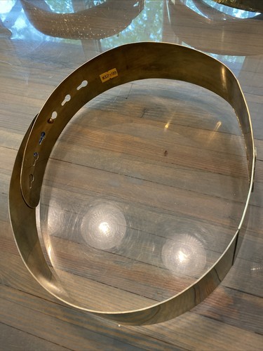 Cintura vintage passerella ottone e rame madreperla brutalista couture martellata Y2K - Foto 8 di 9