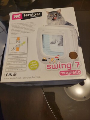 Ferplast Swing Magnetic Cat Door Flap Magnetic Collar Tag Brown