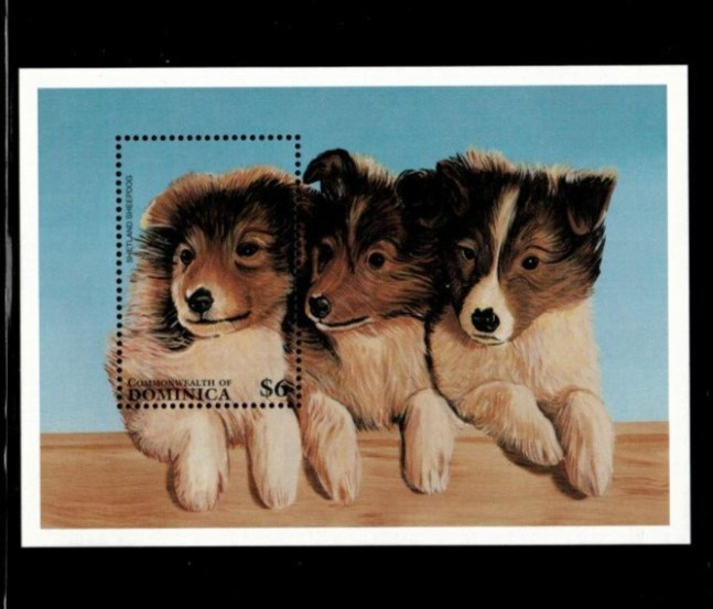 VINTAGE CLASSICS - Dominica 1997 - Dogs- Souvenir Stamp Sheet - Scott 1948- MNH
