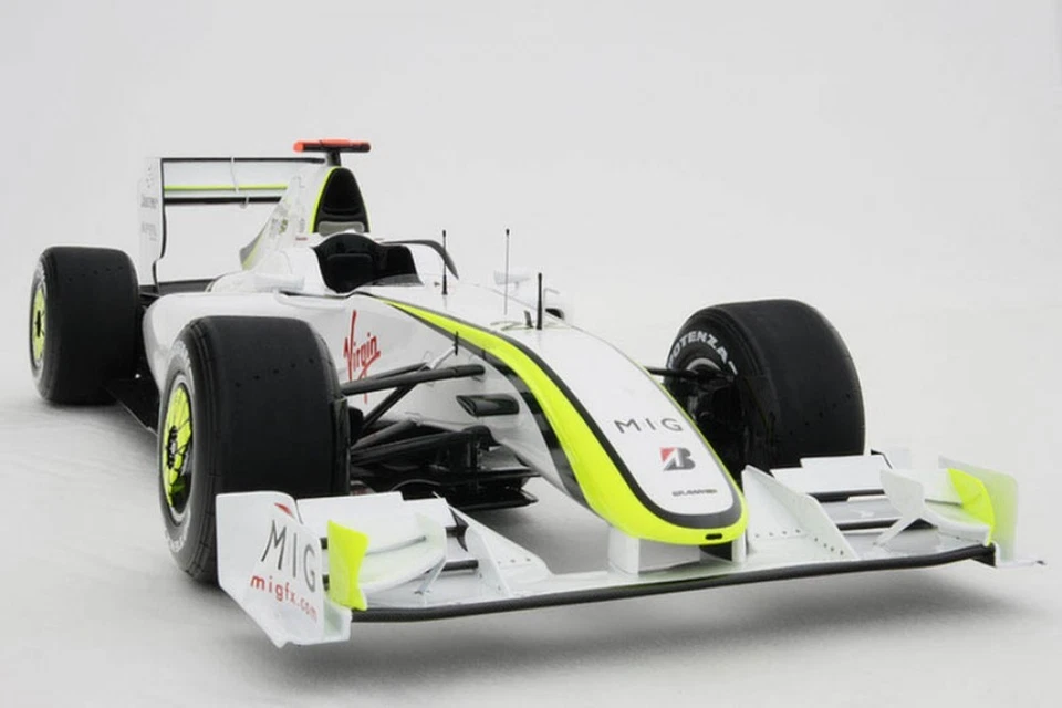 Amalgam Brawn BGP 001 J.BUTTON Grand Prix 2009 Maßstab 1:8 Druckgussmodell LE 99 - Bild 3 von 4